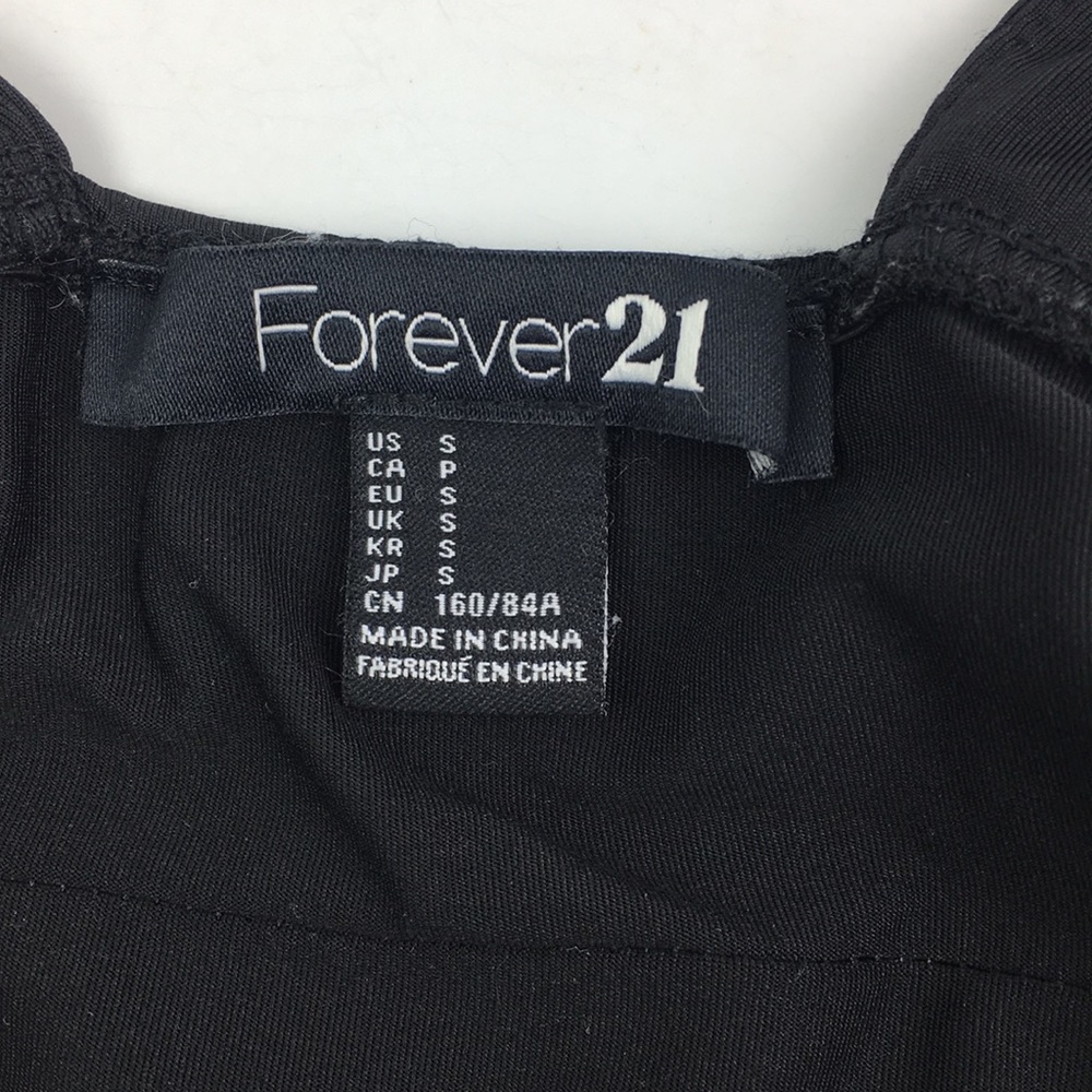 Forever21 Black Bodycon Dress Tiered Sleeveless *H - Picture 3 of 6